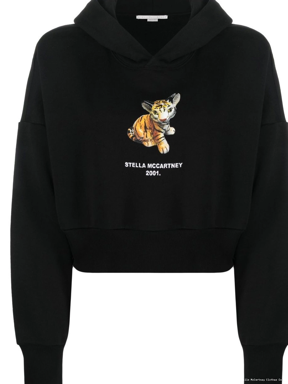Cheap McCartney Women hoodie Stella cropped tiger-print 0726